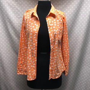 Orange Heart Button Down